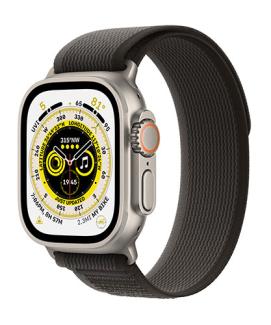 AppleWatchUltra titanium BlackGray Trail Loop side view