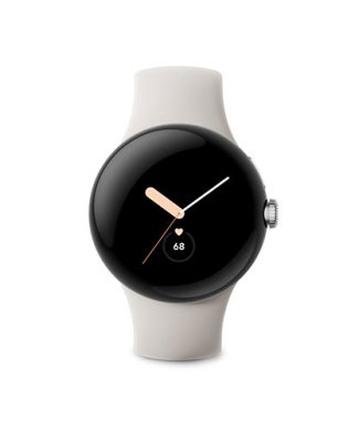 Google Pixel Watch Silver Chalk Front View