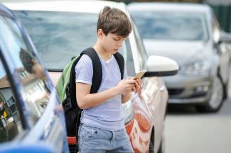 child with phone