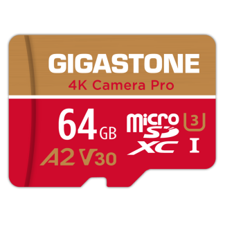 MicroSD A1 V30 Memory Card 64GB - Red and Gold