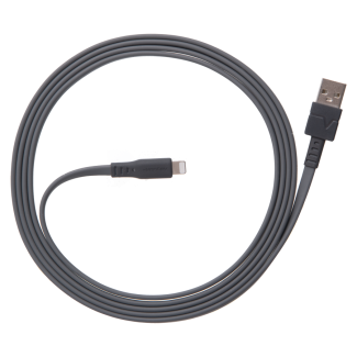 Chargesync Flat USBA-Lightning cable-Gray 3FT