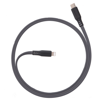 Chargesync Flat USB C to Apple Lightning Cable 3ft - Gray