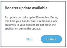 Cel-Fi Booster Update available popup notificaton