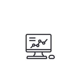 computer with analytics icon