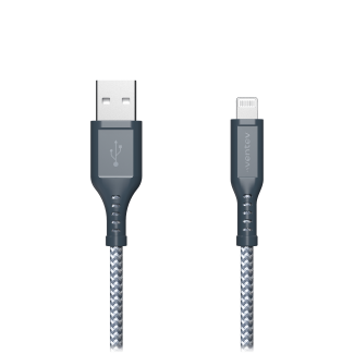 USB-A to Lightning Braided 6 foot gray cable from charge sync