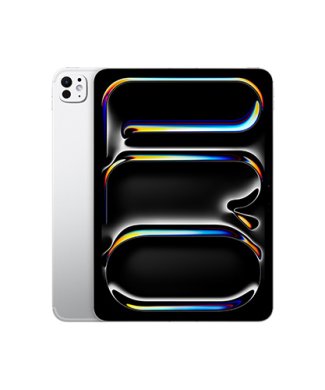 The 11 inch iPad Pro in Silver, showing the front screen and a side-by-side view showing the camera on the back.
