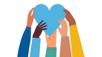 heart touched by hands