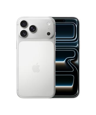 The iPhone 17 Pro Max viewed side by side to show the front and back.