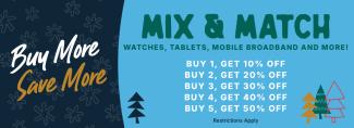 buy more, save more. Mix and match watches, tablets, cameras, mobile broadband and save up to 50%.