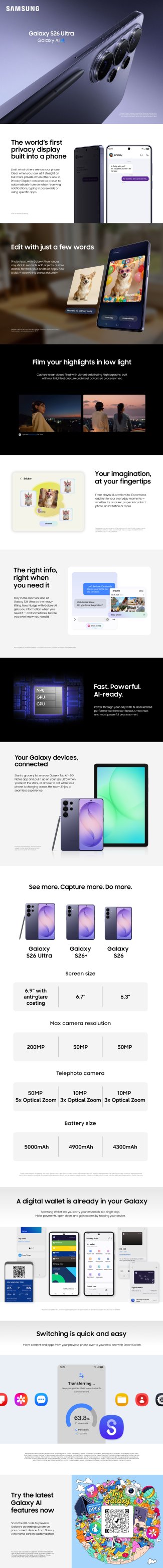 Samsung Galaxy S26 features