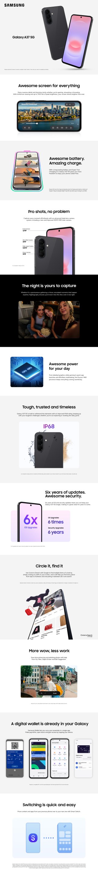 Samsung A37 comparison and features