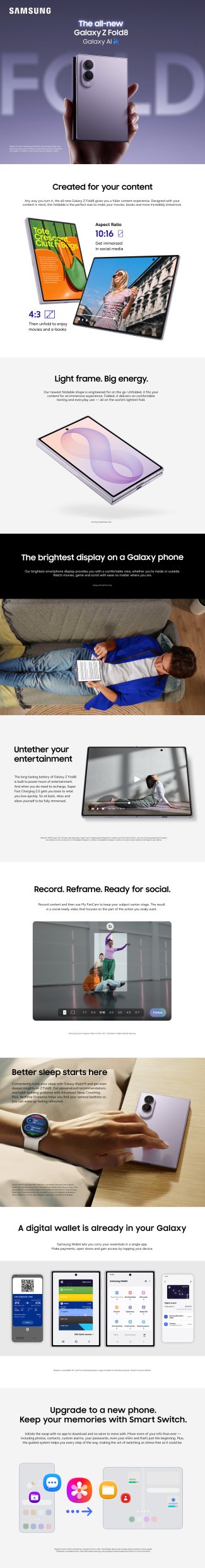Samsung galaxy z Fold8 features
