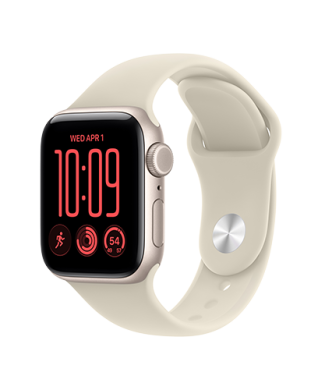 Watch SE 3 GPS + Cellular 40mm Starlight Aluminum Case with Sand Sport Band - S/M