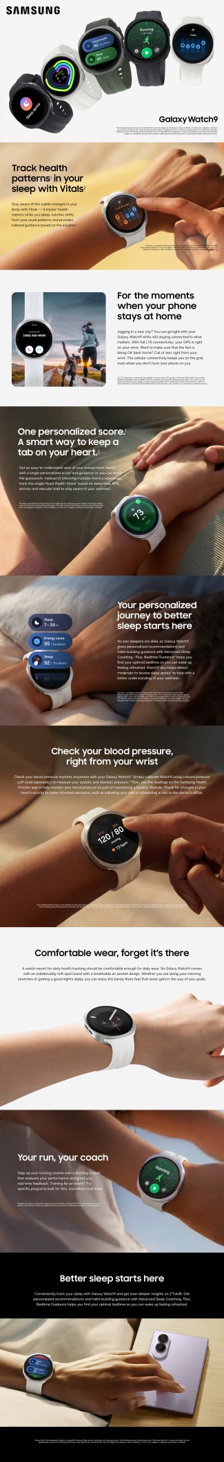 Samsung Watch9 infographic with features