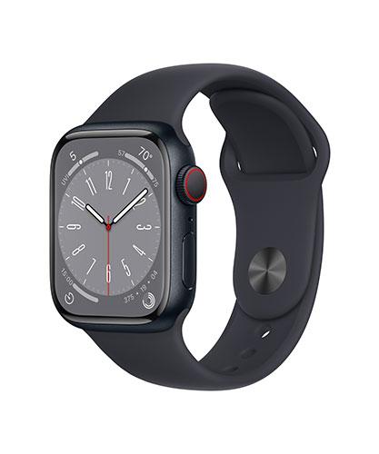 AppleWatch8 41mm MidnightAluminum/MidnightBand side
