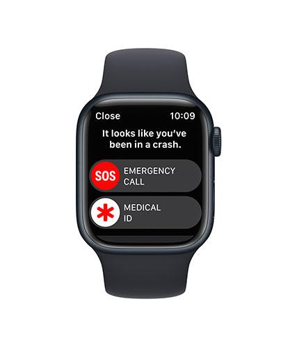 AppleWatch8 41mm Midnight Aluminum emergency calling