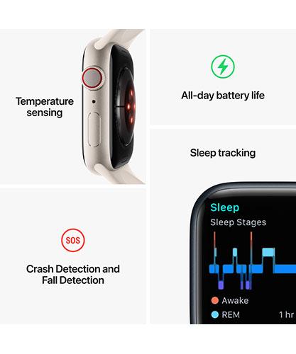 AppleWatch8 41mm Midnight Aluminum specs