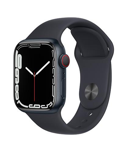 AppleWatchSeries7 41mm Midnight Midnight band side