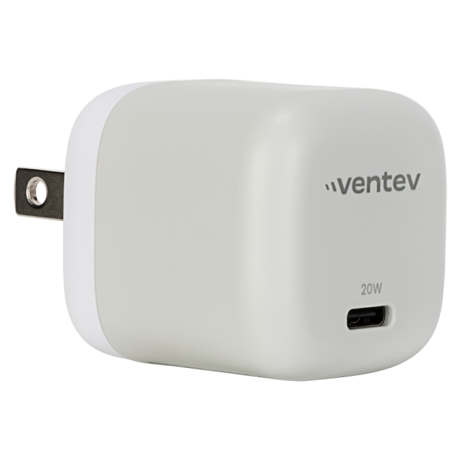 Ventev 20W PD USB C Mini Wall Charger - White