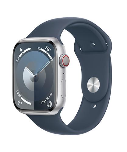 Apple Watch Series 9 45mm Silver Aluminum Storm Blue Band