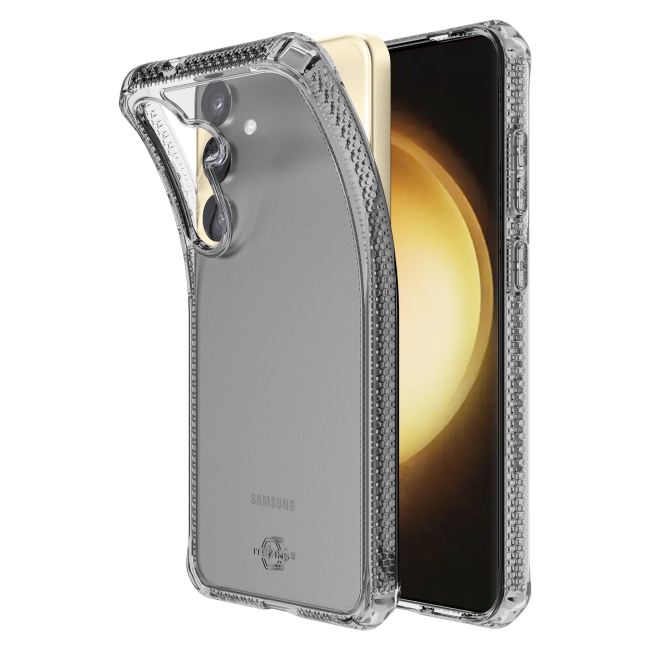 Smoke colored Itskins flexible phone case for the Samsung Galaxy S24 and S24+