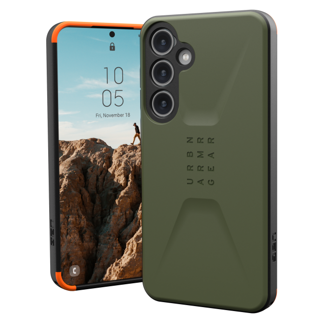 Olive UAG phone case for the Samsung Galaxy S24+