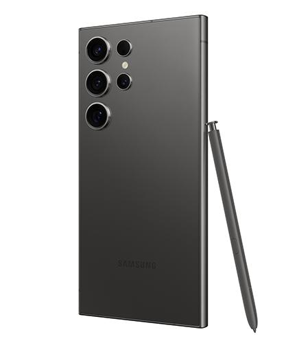 Samsung Galaxy S24 Ultra - Titanium Black - Back Right 30 Pen