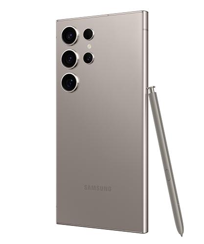 Samsung Galaxy S24 Ultra - Titanium Gray - Back Right 30 Pen