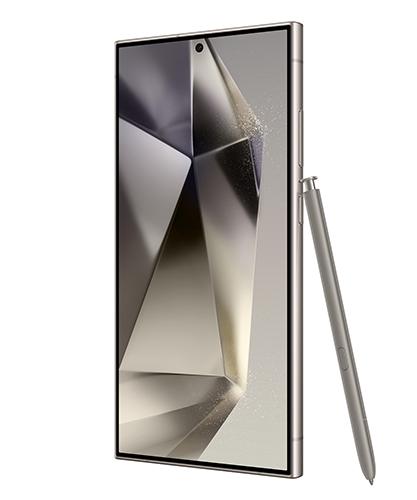 Samsung Galaxy S24 Ultra - Titanium Gray - Front Right 30 Pen