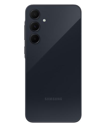The back view of the Samsung Galaxy A35 in Awesome Navy