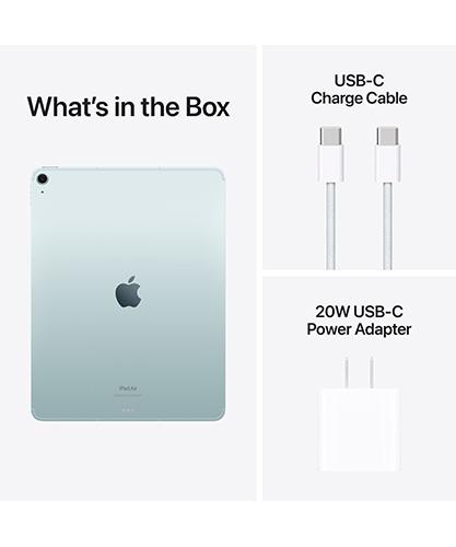 What's in the box: the iPad Air, USB-C Charge Cable and 20W Power Adapter
