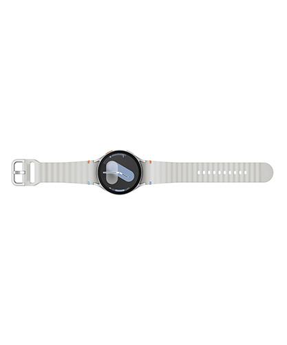 The Samsung Galaxy Watch 7 viewed from the top showing the whole watch and band.