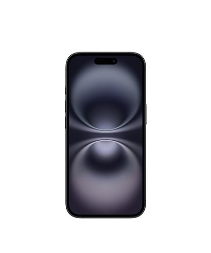 The iPhone 16 viewed from the front.