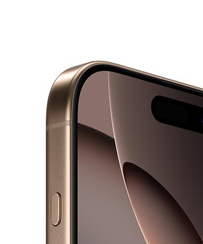 A closeup of the iPhone 16 Pro Max from the front.