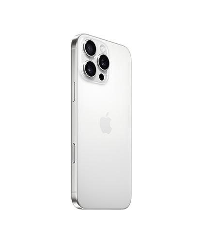 The iPhone 16 Pro Max viewed from the back at an angle.