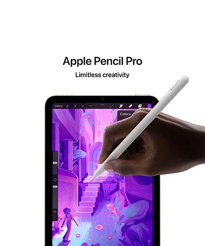 The iPad mini with the Apple Pencil Pro.