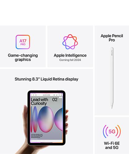 The iPad mini with Apple Intelligence and the Apple Pencil Pro.