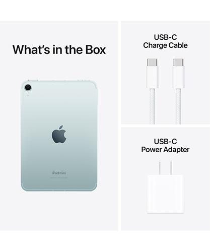 What's in the box of the iPad mini: charging cable and brick.