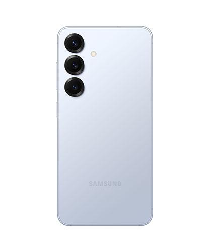 The Galaxy S25 viewed from the back.
