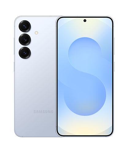 The Galaxy S25 viewed side by side to show front and back.