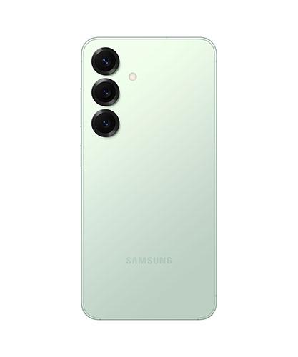 The Galaxy S25 viewed from the back.