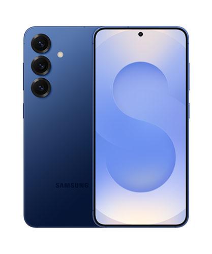 The Galaxy S25 viewed side by side to show front and back.