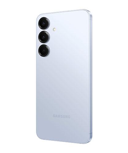 The Galaxy S25+ viewed from the back at an angle.