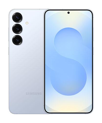 The Galaxy S25+ viewed side by side to show front and back.