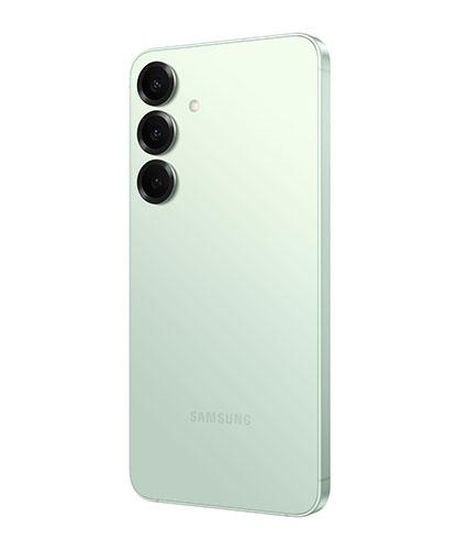 The Galaxy S25+ viewed from the back at an angle.