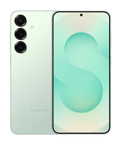 The Galaxy S25+ viewed side by side to show front and back.