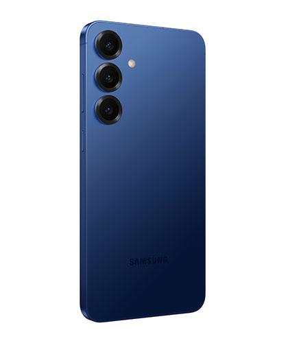 The Galaxy S25+ viewed from the back at an angle.