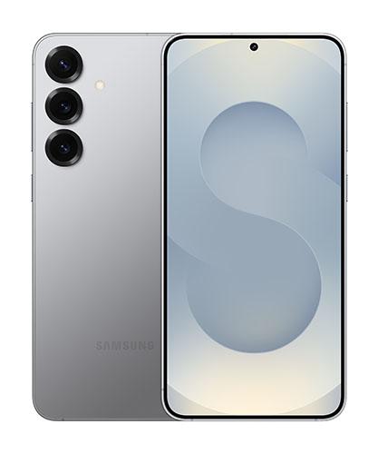 The Galaxy S25+ viewed side by side to show front and back.