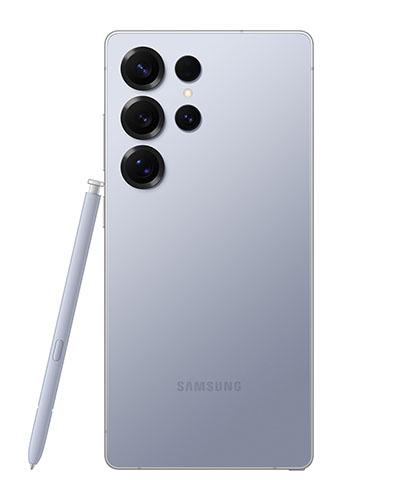 The Galaxy S25 Ultra viewed from back with the S Pen.