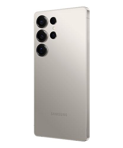 The Galaxy S25 Ultra viewed from back at an angle.